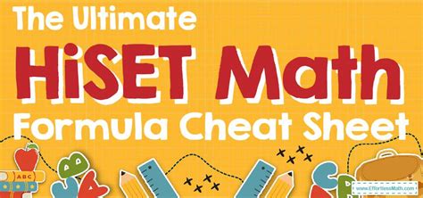 BUY NOW. . Hiset math cheat sheet